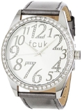 FCUK Women's FC1012SS Stainless Steel Glossy Grey Leather Strap Watch