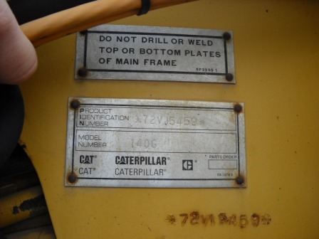 รถเกรด CATERPILLAR 140G 72V154959 ปี1993  รูปที่ 5