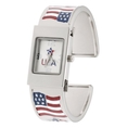 Geneva Platinum Patriotic Flag Cuff Watch