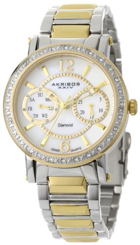 Akribos XXIV Women's AKR472YG Lady Diamond Collection Diamond Swiss Day and Date Watch รูปที่ 1