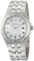 Bulova Men's 96D107 Diamond Silver White Dial Bracelet Watch