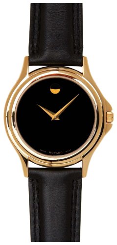 Movado Men's 690301 Museum Gold-Tone Leather Strap Watch รูปที่ 1