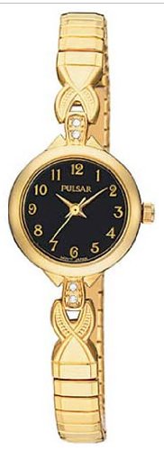 Pulsar Women's PPH550 Expansion Crystal Accented Gold-Tone Stainless Steel Watch รูปที่ 1