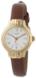 Carriage by Timex Women's C3C37630 Analog Gold Case Brown Leather Strap Watch