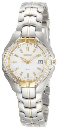 Seiko Women's SXDB70 Two-Tone White Dial 20 Diamonds Watch รูปที่ 1