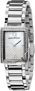 Emporio Armani Women's AR0758 Classic Crystal Accent Mother-Of-Pearl Dial Watch