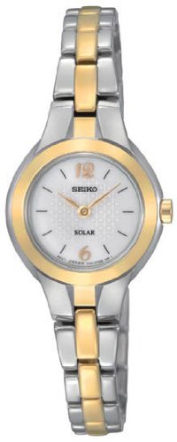 Seiko White Dial 2 Tone Stainless Bracelet Solar Ladies Watch - SUP024 รูปที่ 1