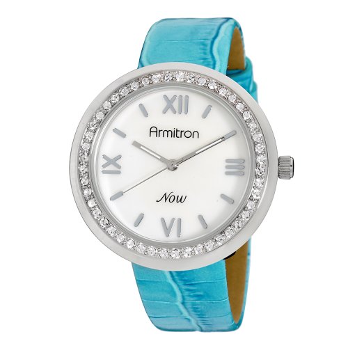 Armitron NOW Women's 753915MPSVTQ Swarovski Crystal Accented Silver-Tone Turquoise Croco-Grain Leather Watch รูปที่ 1