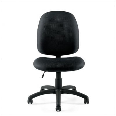 Armless Fabric Task Chair Fabric: Black  รูปที่ 1