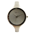 New Women's Alloy Metal Brushed Silver Bangle Watch Featuring a Clasp Closure