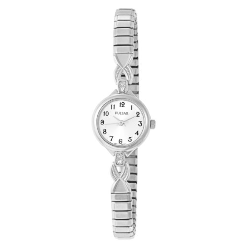 Pulsar Women's PPH549 Expansion Crystal Accented Silver-Tone Stainless Steel Watch รูปที่ 1