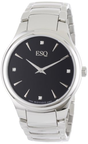 ESQ by Movado Men's 07301384 Elan Stainless-Steel Black Diamond/Stick Dial Watch รูปที่ 1