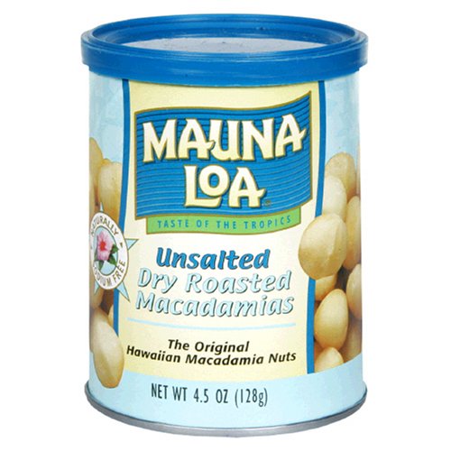 Mauna Loa Macadamia Nuts, Roasted, Unsalted, 4.5-Ounce Cans (Pack of 6) รูปที่ 1