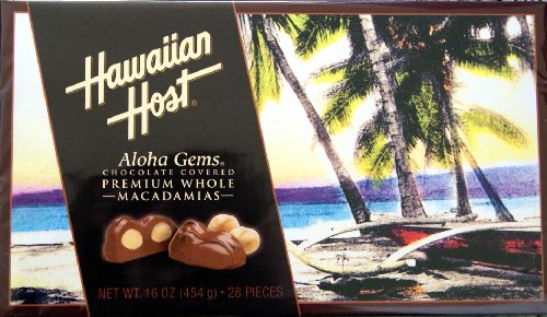Hawaiian Host Aloha Gems, Chocolate Covered Premium Whole Macadamias รูปที่ 1