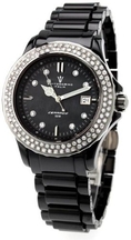 Ceramic Ladies Crystal Bling Black Pearl Watch Sottomarino