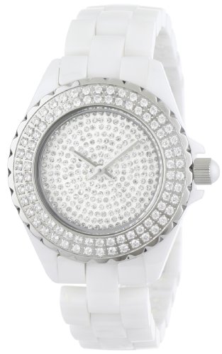 Akribos XXIV Women's AKR457WT Lady Diamond Collection Ceramic Swiss Quartz Watch รูปที่ 1