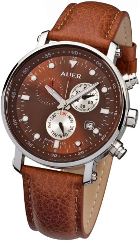 Urs Auer ZU-611 Venetian Brown Chronograph for Him SWISS ISA รูปที่ 1