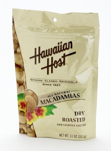 Hawaiian Host MACADAMIA NUTS - Dry Roasted & Lightly Salted, LARGE 11 oz (Resealable Bag) รูปที่ 1