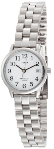 Timex Women's T2N172 EZ Reader Silver-Tone Case and Bracelet White Dial Watch รูปที่ 1