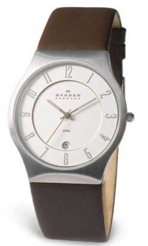 Skagen Men's 233XXLSL Stainless Steel Leather Strap Watch รูปที่ 1