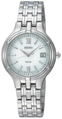 Seiko Silver Dial Silver Tone Stainless Bracelet Solar Ladies Watch - SUT015 รูปที่ 1