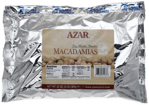 Azar Nut Company Macadamia Nuts, Unsalted Whole, Dry Roasted, 32-Ounce Resealable Bag รูปที่ 1