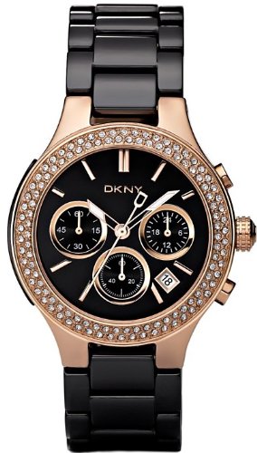 DKNY Ceramic Glitz Chronograph Black Dial Women's watch #NY4984 รูปที่ 1