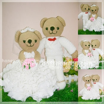 ตุ๊กตาหมีแต่งงานกระโปรงย้วย (มี 3 ขนาดให้เลือกคะ) รูปที่ 1