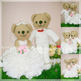 ตุ๊กตาหมีแต่งงานกระโปรงย้วย (มี 3 ขนาดให้เลือกคะ)