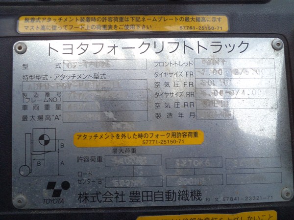 รถฟอร์คริฟท์ขนาด 2.5 ตัน TCM รุ่น FD25T3 ปี 2005 รูปที่ 5