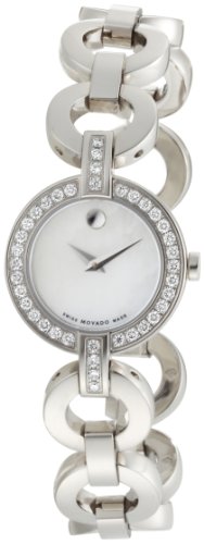 Movado Women's 606265 Belamoda Stainless-Steel with Diamonds Mother of pearl Dial Bracelet Watch รูปที่ 1