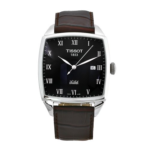 Tissot Men's T0067071605300 Le Locle Brown Leather Automatic Black Dial Watch รูปที่ 1