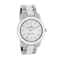 AK Anne Klein Women's 109299WTSV Swarovski Crystals Silver-Tone and White Enamel Accented Watch