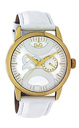 D&G Dolce & Gabbana Women's DW0698 Twin Tip Classic Round Boyfriend Analog Multi-Function Silver and White Dial Watch รูปที่ 1