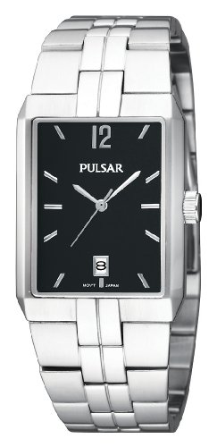 Pulsar Men's PXDB49 Stainless Steel Case and Bracelet Black Dial Watch รูปที่ 1