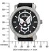 รูปย่อ Just Bling Men's JB-8100L-D "Nitro Beatz Combo Silver" Stainless Steel Skull Leather Diamond Watch รูปที่5