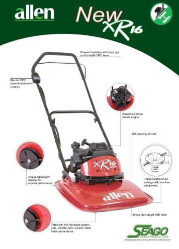 Allen XR16 16-Inch 2-8/9 HP 4-Cycle Honda GXV-57 Gas-Powered Hover Lawn Mower รูปที่ 3