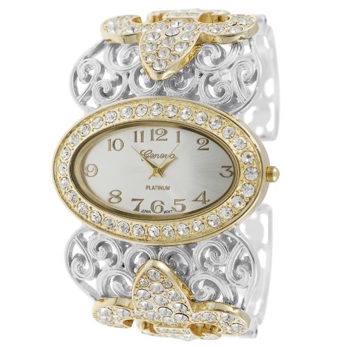 Geneva Women's Platinum Large Cuff Watch รูปที่ 1