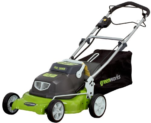 Greenworks 25092 18-Inch 24-Volt Cordless Electric Bag/Mulch Self Propelled Lawn Mower รูปที่ 1