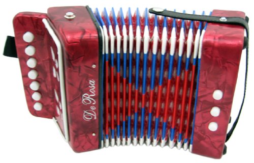 DeRosa Childrens Red 7 Key Toy Accordion Squeeze Box รูปที่ 1