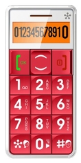 JUST5 J509 Easy to Use Unlocked Cell Phone with Big Buttons, Amplified Sound, Personal Emergency Response System (Red)