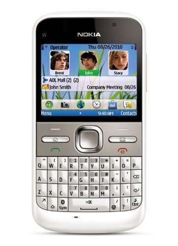 Nokia E5-00 Unlocked GSM Phone with Easy Email Setup, IM, QWERTY, 5 MP Camera, Ovi Store with Apps, and Free Ovi Maps Navigation (White) รูปที่ 1