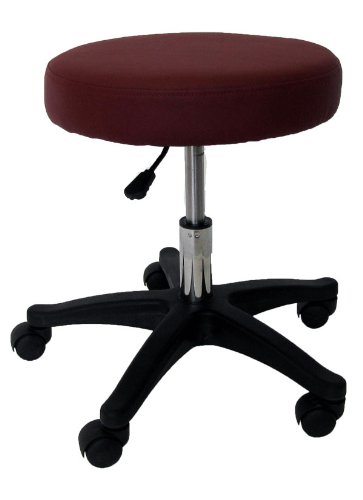 Burgundy Adjustable Rolling Stool for Massage Tables, Examination Tables, Office and Home Use  รูปที่ 1