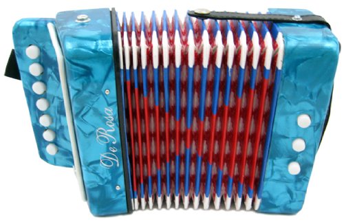 DeRosa Childrens Blue 7 Key Toy Accordion Squeeze Box รูปที่ 1