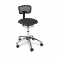 Safco Products - Safco - Adjustable-Height Stool, Black Mesh Fabric Seat/Back, Chrome Base/Accents - Sold As 1 Each - Stylish, durable construction. - Ring lift mechanism allow easy accessibility at any position. - Cushioned seat for comfort. 