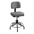 BEVCO Adjustable-Height Stools - Brown fabric/vinyl and base 