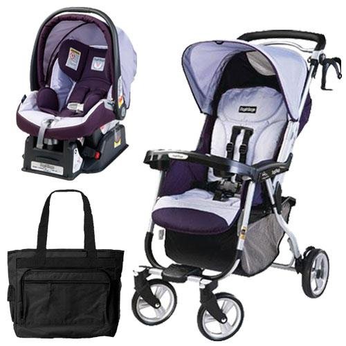 Peg Perego Vela Easy Drive Stroller - Iris Purple Travel System รูปที่ 1