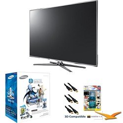 Samsung UN46D8000 55 Inches 1080p 240Hz 3D LED HDTV (Silver) 3D Bundle with UN46D8000, SSG-P3100M 3D Starter Kit, Xtreme 6 ft 1.4v HDMI Cables (x3), and TV Screen Cleaning Solution รูปที่ 1