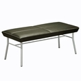 Uptown Two Seat Fabric Bench Gold Fabric/Silver Legs (Gold)