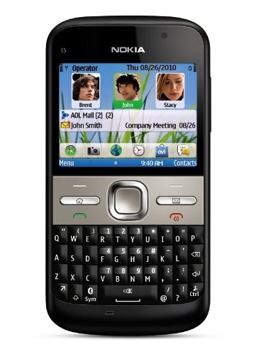 Nokia E5-00 Unlocked GSM Phone with Easy E-mail Setup, IM, QWERTY, 5 MP Camera, Ovi Store with Apps, and Free Ovi Maps Navigation (Black) รูปที่ 1